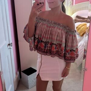 ANTHROPOLOGIE - Off the shoulder shirt with embellishments